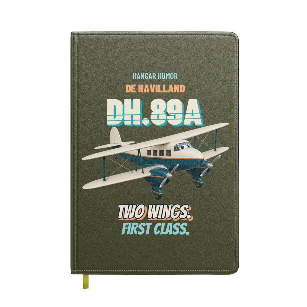 de Havilland DH.89A Dragon Rapide - Two wings. First class. design on green army notebook