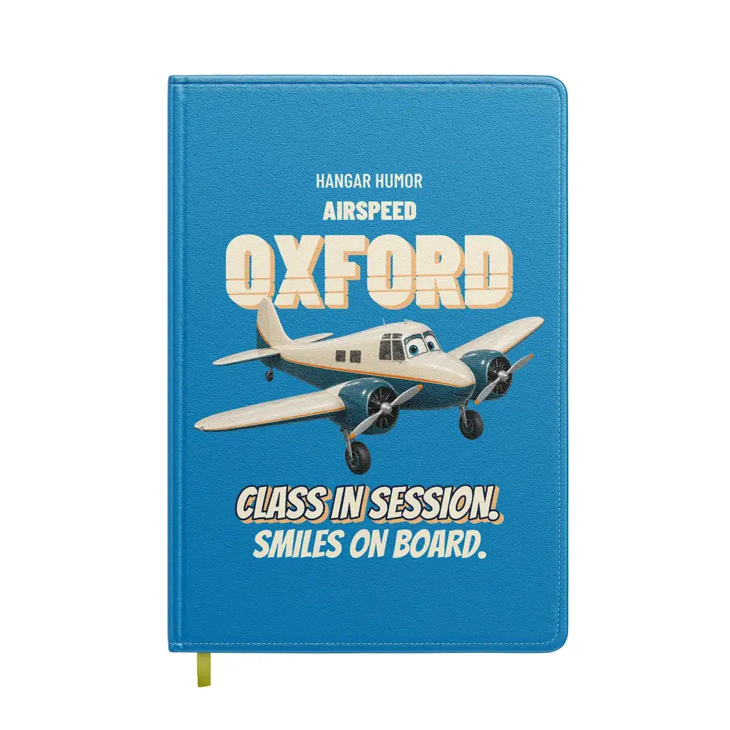Airspeed Oxford Mk I - Class in session. Smiles on board. design on turquoise notebook