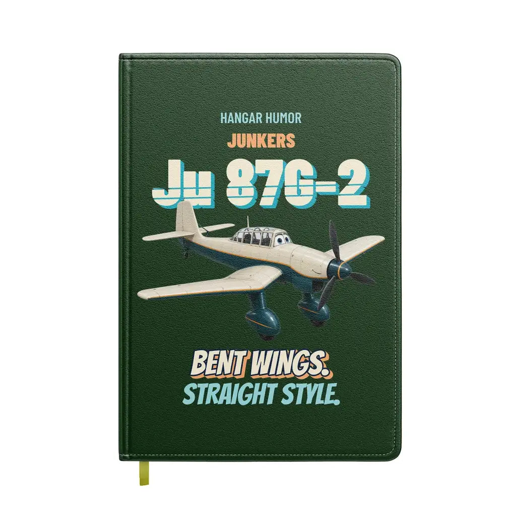 Junkers Ju 87G-2 Stuka - Bent wings. Straight style. design on dark green notebook