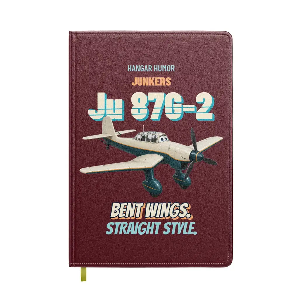 Junkers Ju 87G-2 Stuka - Bent wings. Straight style. design on dark red notebook