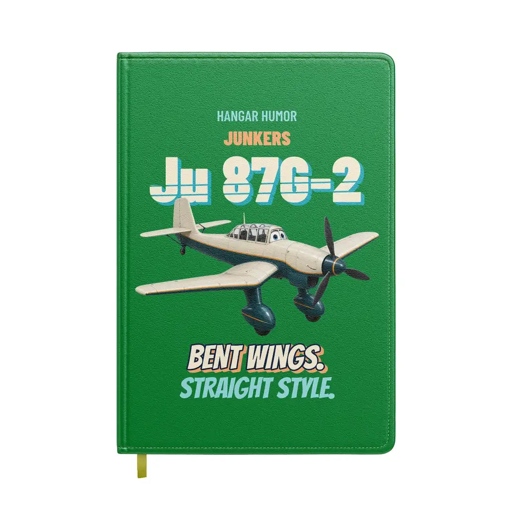 Junkers Ju 87G-2 Stuka - Bent wings. Straight style. design on green notebook