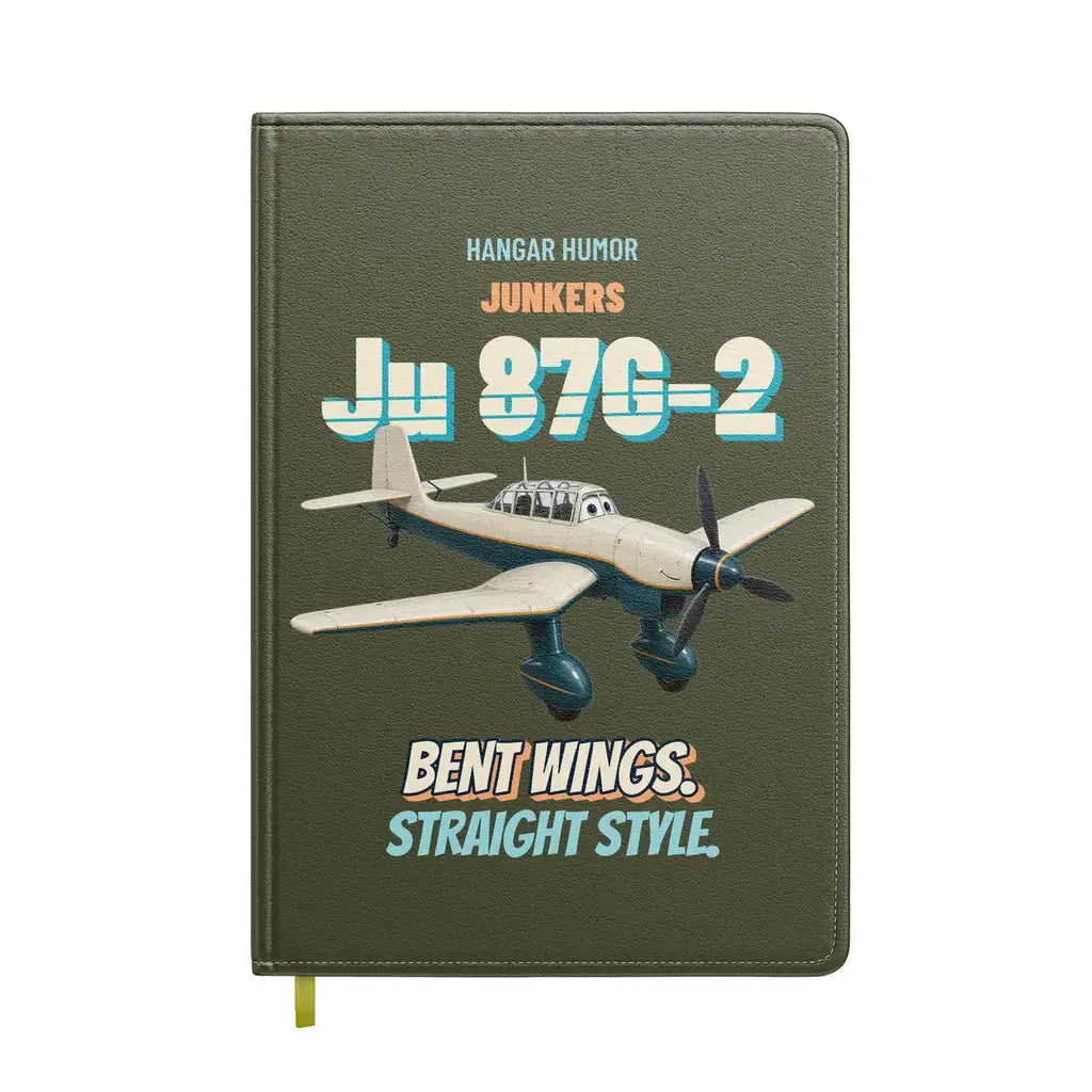 Junkers Ju 87G-2 Stuka - Bent wings. Straight style. design on green army notebook