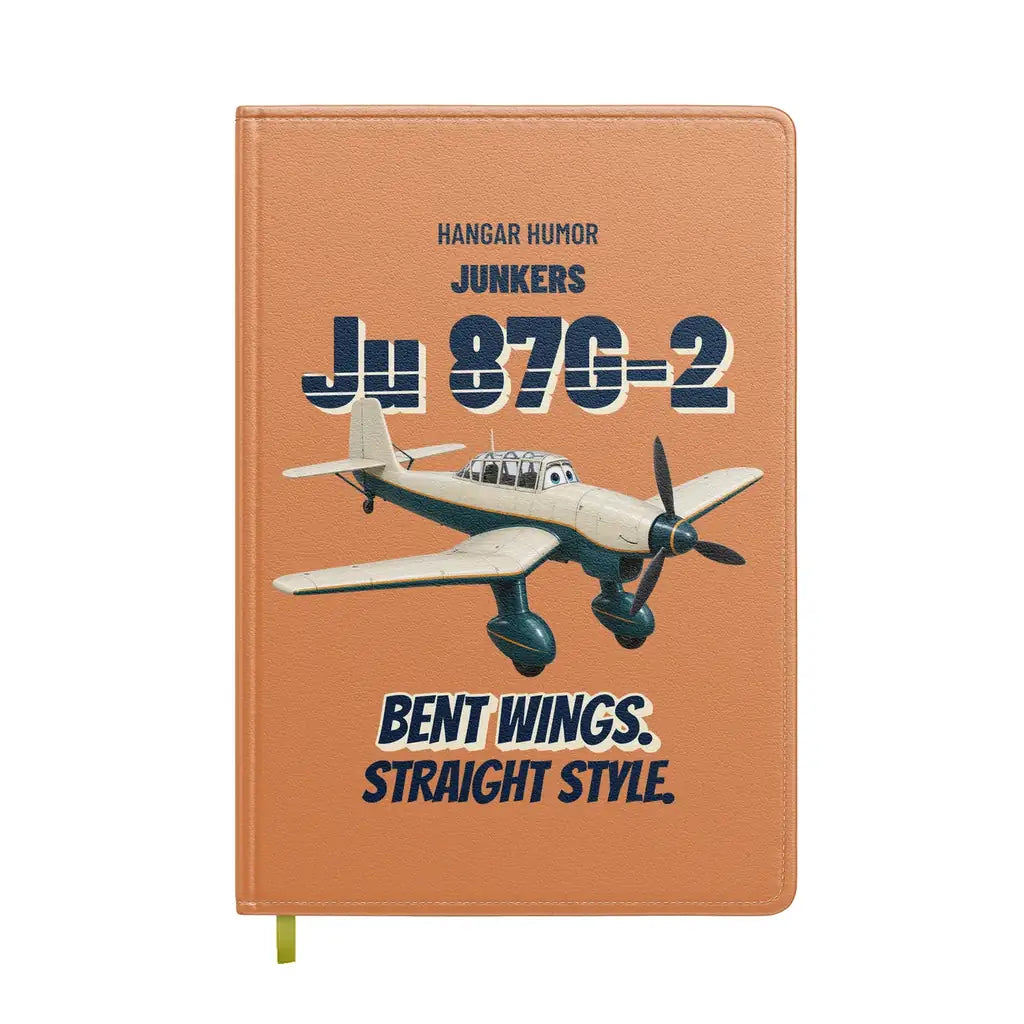 Junkers Ju 87G-2 Stuka - Bent wings. Straight style. design on orange notebook