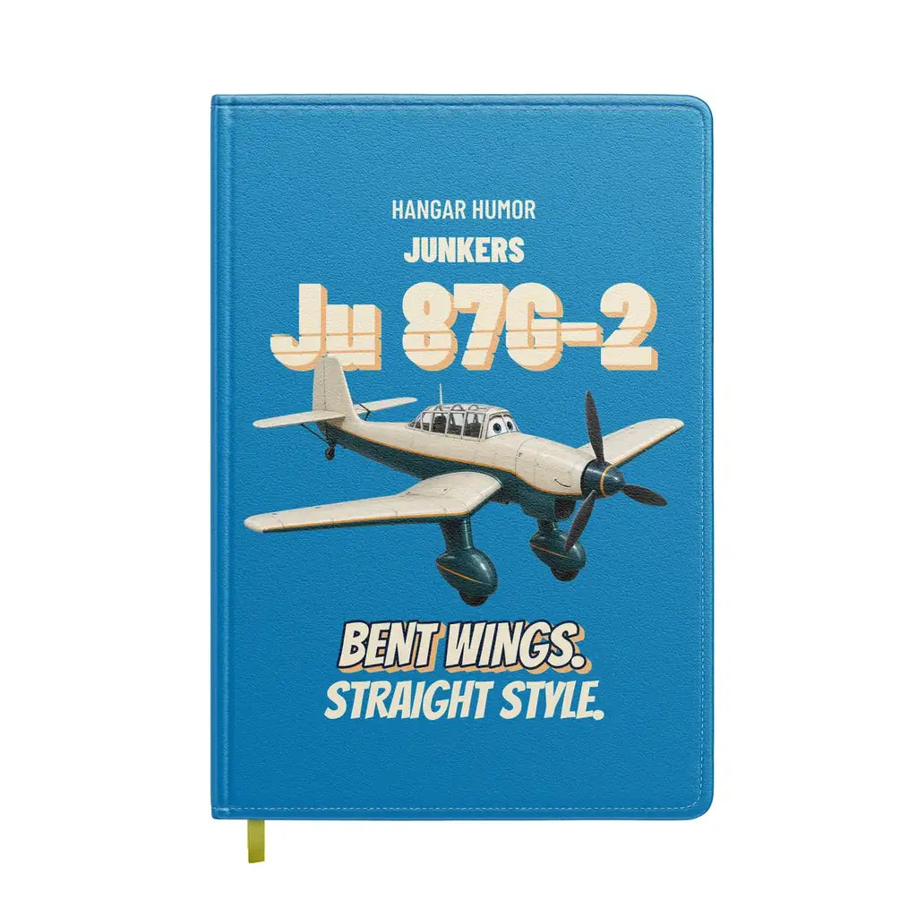 Junkers Ju 87G-2 Stuka - Bent wings. Straight style. design on turquoise notebook