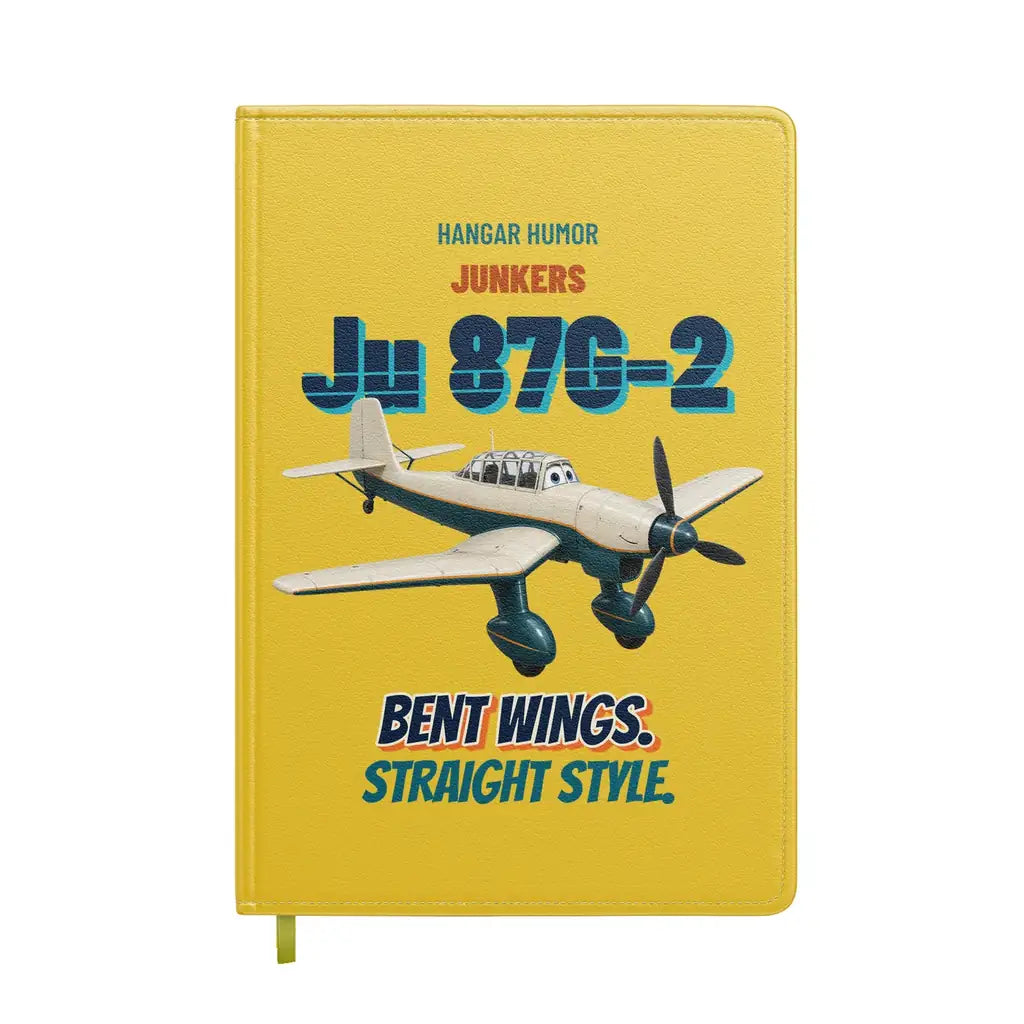 Junkers Ju 87G-2 Stuka - Bent wings. Straight style. design on yellow notebook