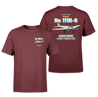 Thumbnail for Heinkel He 111H-6 - Glass nose. Clear character. - Double-Side T-Shirt design on darkred double side t shirt