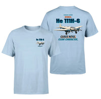 Thumbnail for Heinkel He 111H-6 - Glass nose. Clear character. - Double-Side T-Shirt design on lightblue double side t shirt