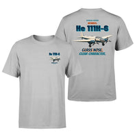 Thumbnail for Heinkel He 111H-6 - Glass nose. Clear character. - Double-Side T-Shirt design on lightgray double side t shirt