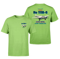 Thumbnail for Heinkel He 111H-6 - Glass nose. Clear character. - Double-Side T-Shirt design on lightgreen double side t shirt