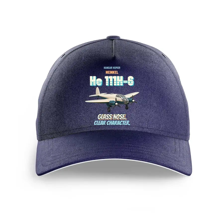 Heinkel He 111H-6 - Glass nose. Clear character. design on dark blue printed hat