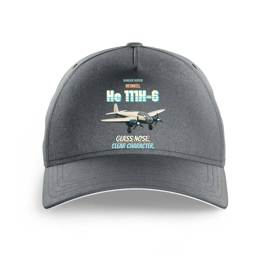 Heinkel He 111H-6 - Glass nose. Clear character. design on gray printed hat