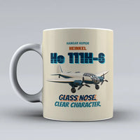 Thumbnail for Heinkel He 111H-6 - Glass nose. Clear character. design on beige ceramic mug