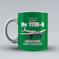 Thumbnail for Heinkel He 111H-6 - Glass nose. Clear character. design on green ceramic mug