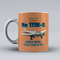 Thumbnail for Heinkel He 111H-6 - Glass nose. Clear character. design on orange ceramic mug