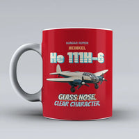 Thumbnail for Heinkel He 111H-6 - Glass nose. Clear character. design on red ceramic mug