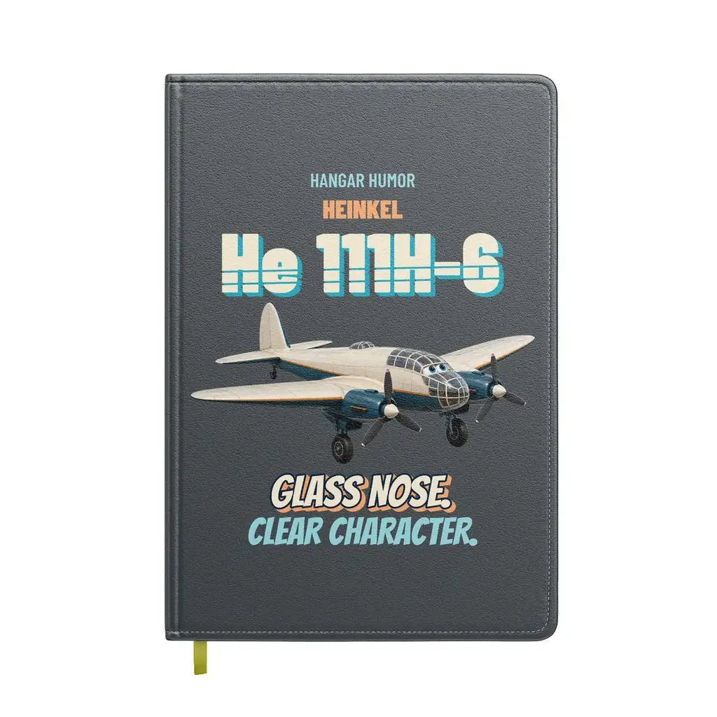 Heinkel He 111H-6 - Glass nose. Clear character. design on gray notebook