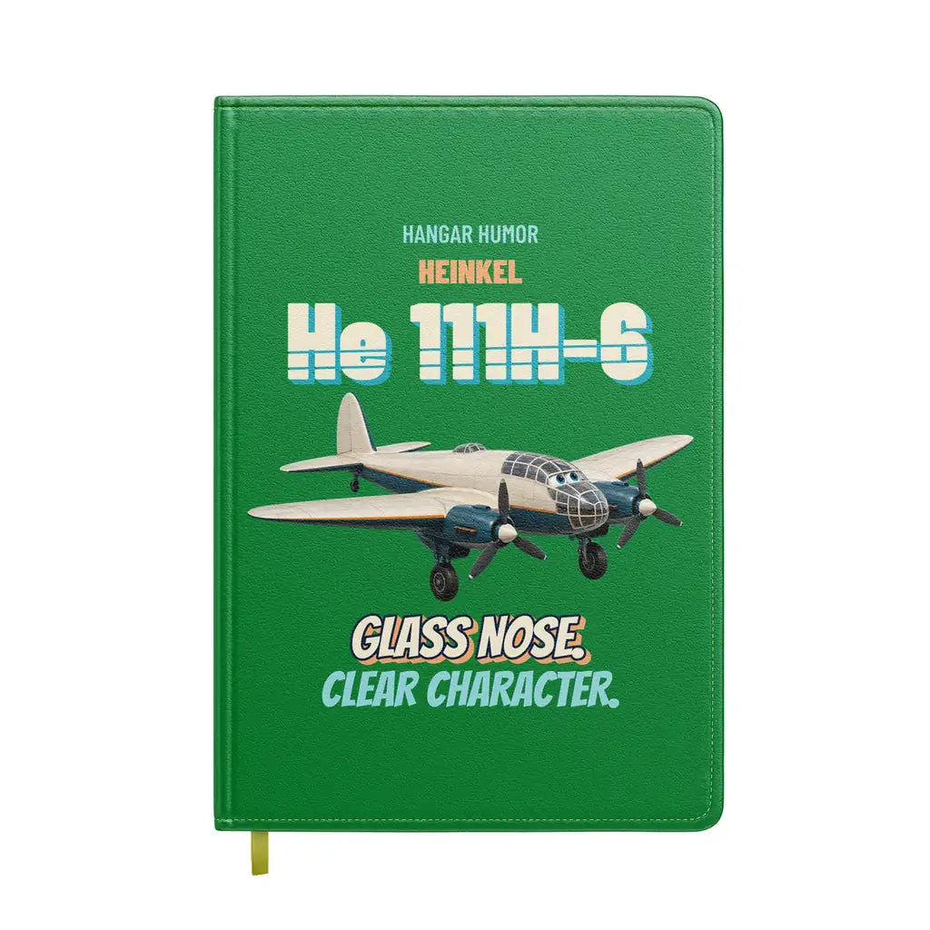 Heinkel He 111H-6 - Glass nose. Clear character. design on green notebook
