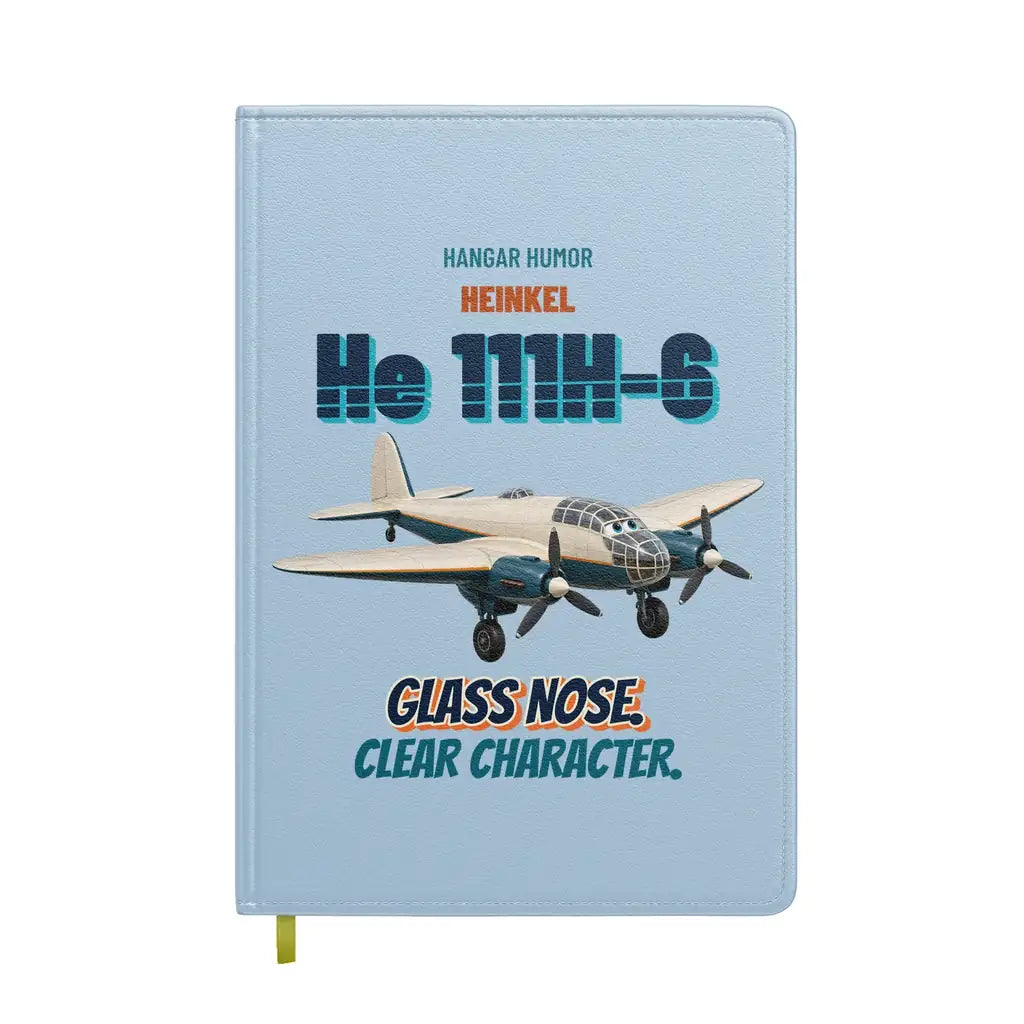 Heinkel He 111H-6 - Glass nose. Clear character. design on light blue notebook