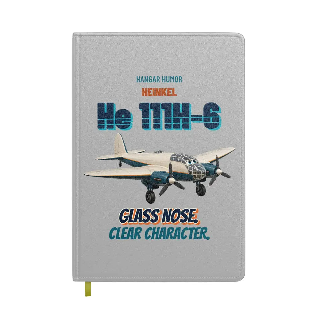 Heinkel He 111H-6 - Glass nose. Clear character. design on light gray notebook