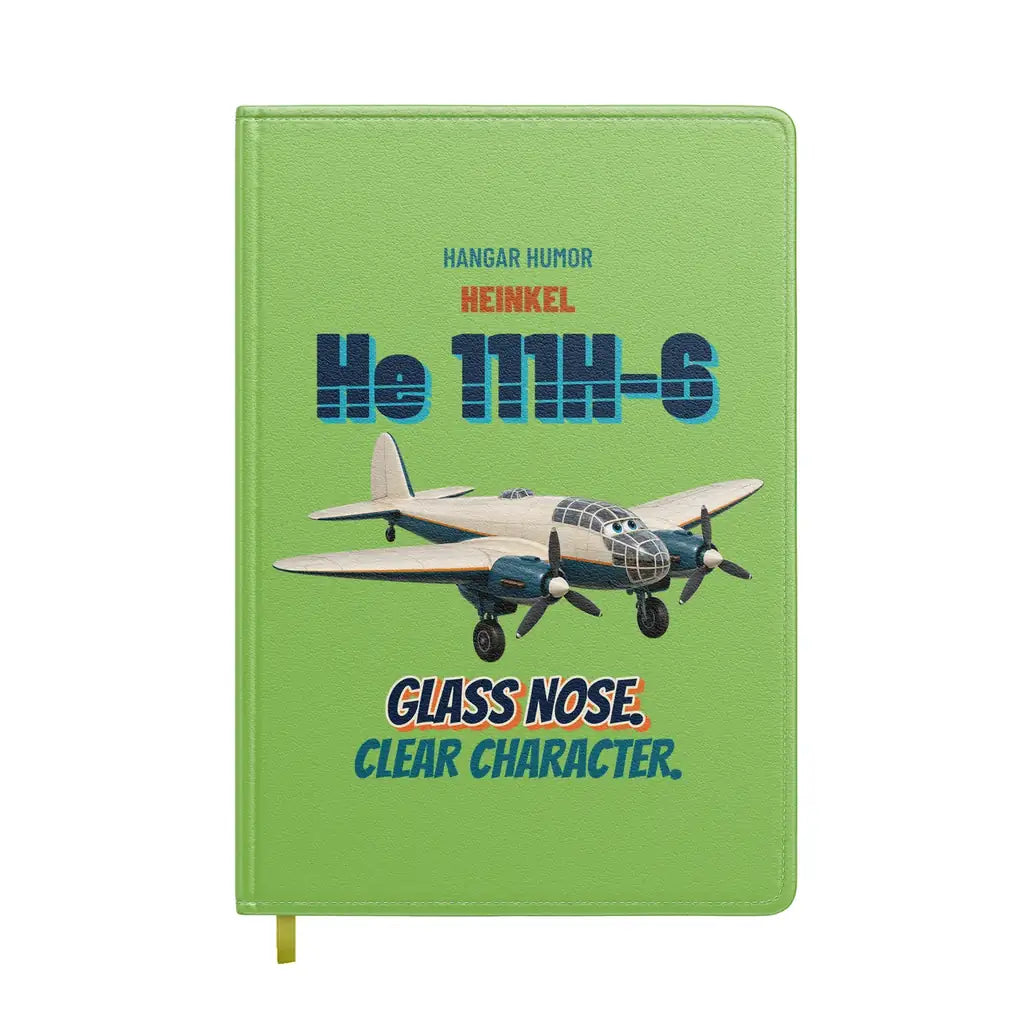 Heinkel He 111H-6 - Glass nose. Clear character. design on light green notebook