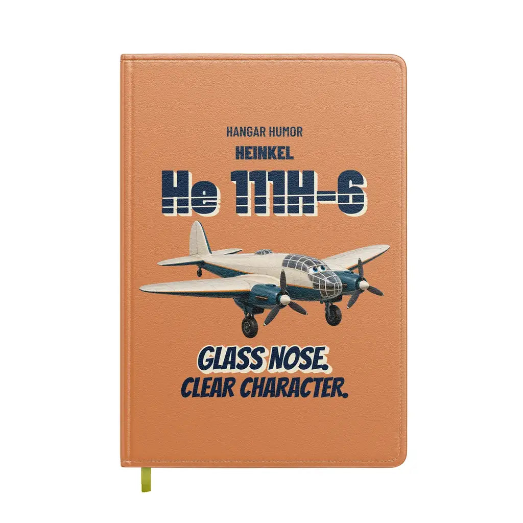 Heinkel He 111H-6 - Glass nose. Clear character. design on orange notebook