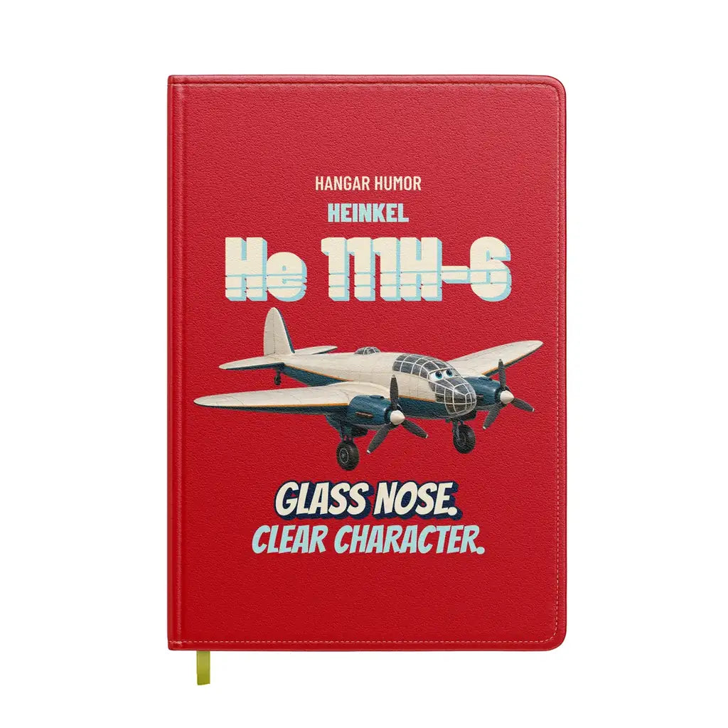 Heinkel He 111H-6 - Glass nose. Clear character. design on red notebook