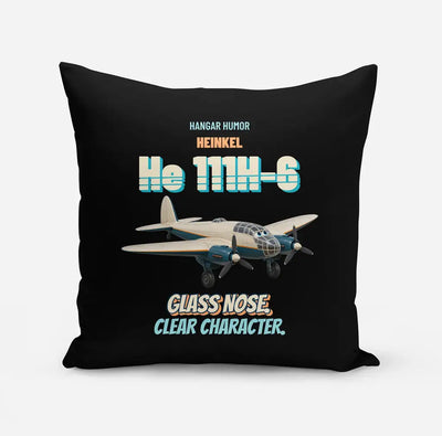 Heinkel He 111H-6 - Glass nose. Clear character. design on black pillow