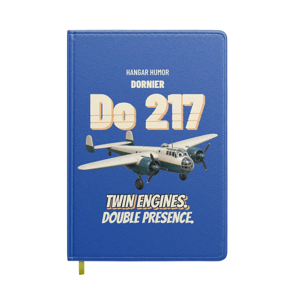 Dornier Do 217 - Twin engines. Double presence. design on blue notebook