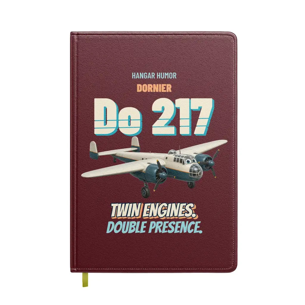 Dornier Do 217 - Twin engines. Double presence. design on dark red notebook