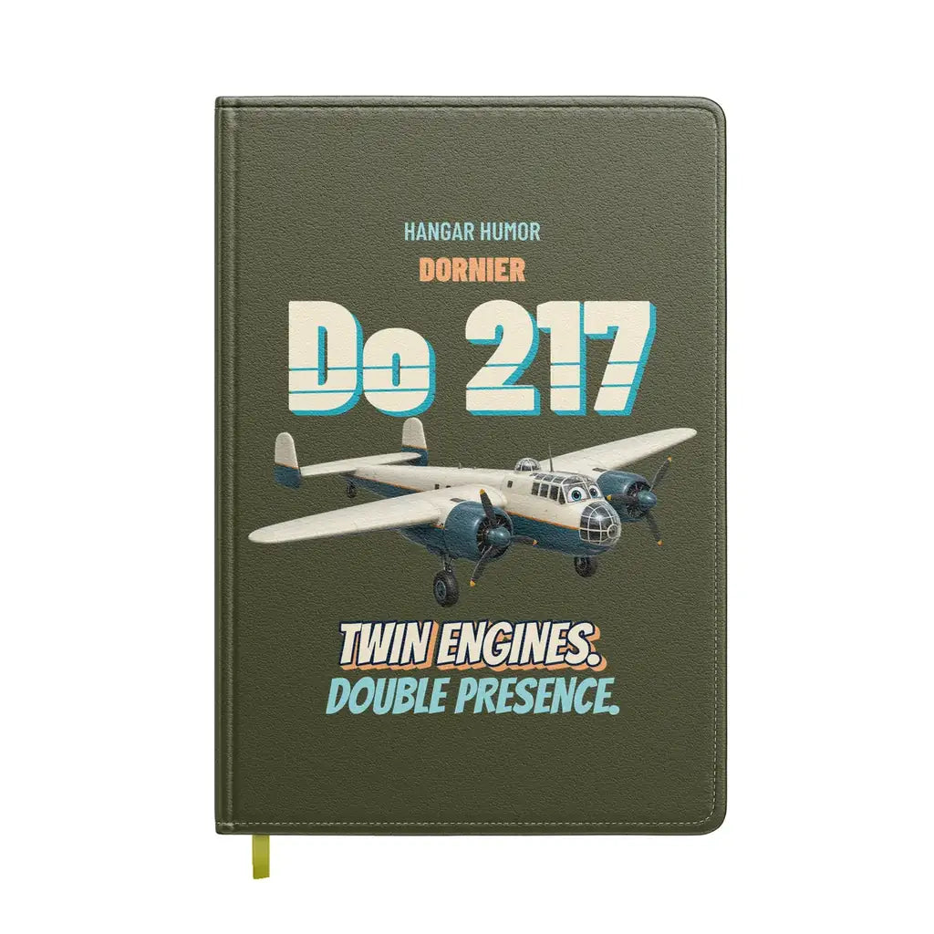 Dornier Do 217 - Twin engines. Double presence. design on green army notebook