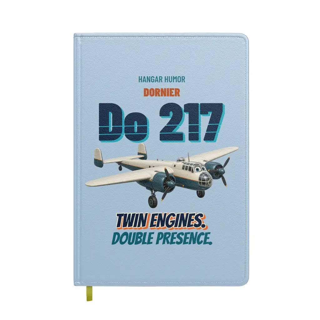 Dornier Do 217 - Twin engines. Double presence. design on light blue notebook