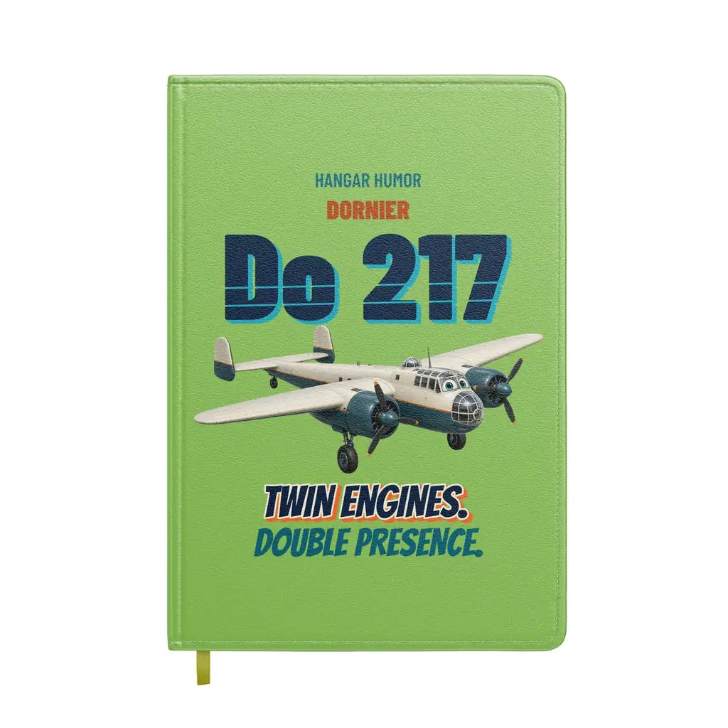 Dornier Do 217 - Twin engines. Double presence. design on light green notebook