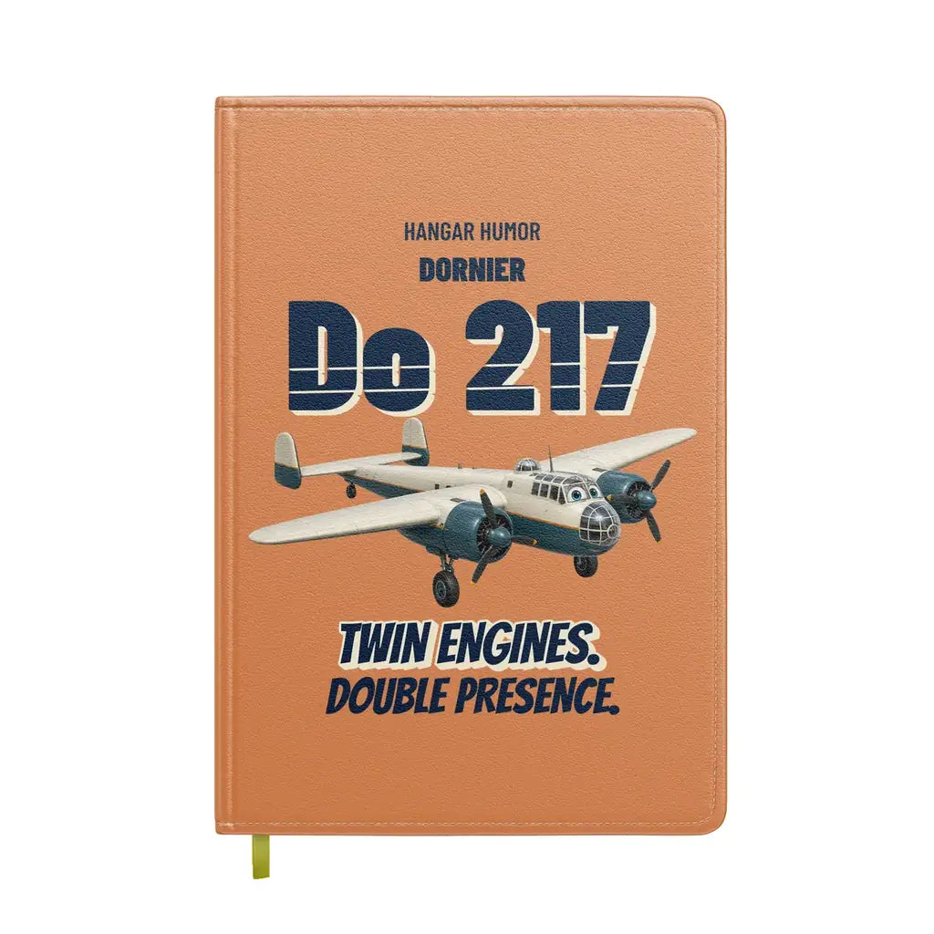 Dornier Do 217 - Twin engines. Double presence. design on orange notebook