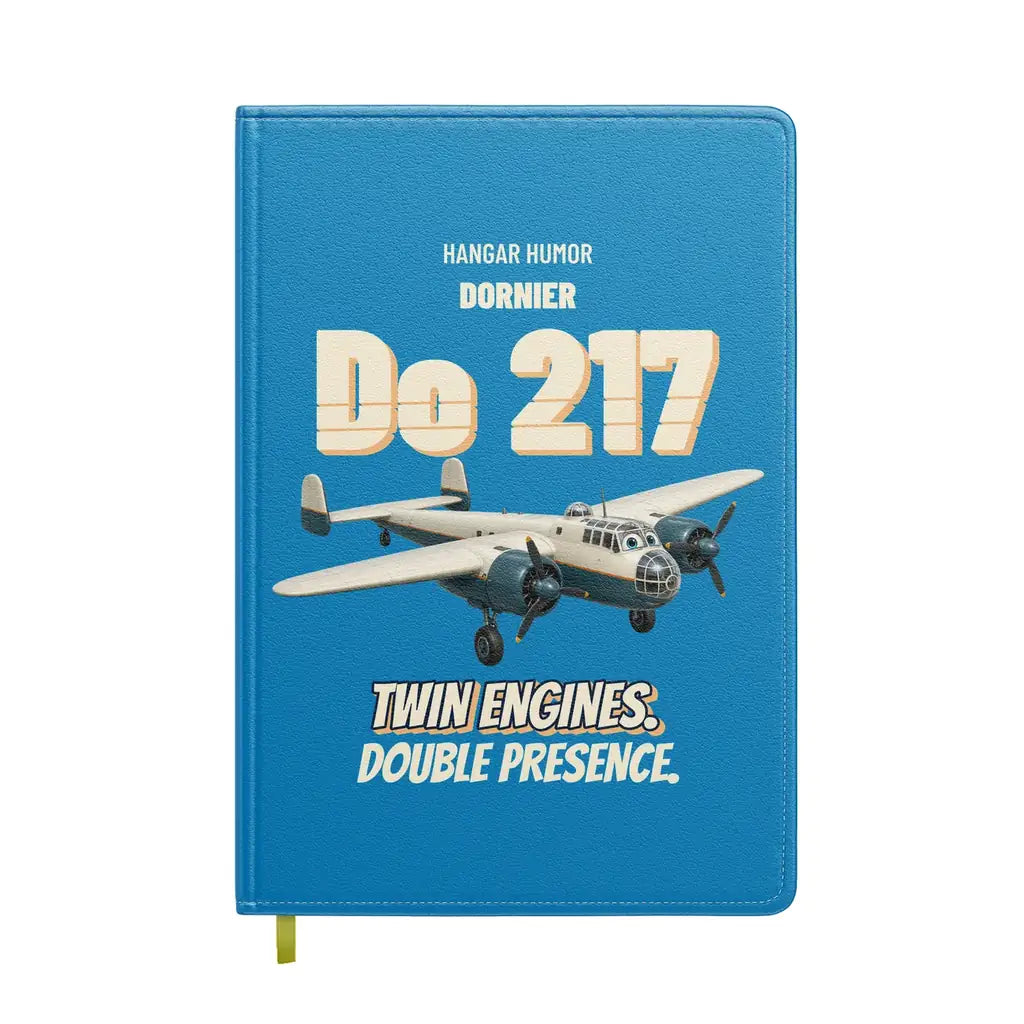 Dornier Do 217 - Twin engines. Double presence. design on turquoise notebook