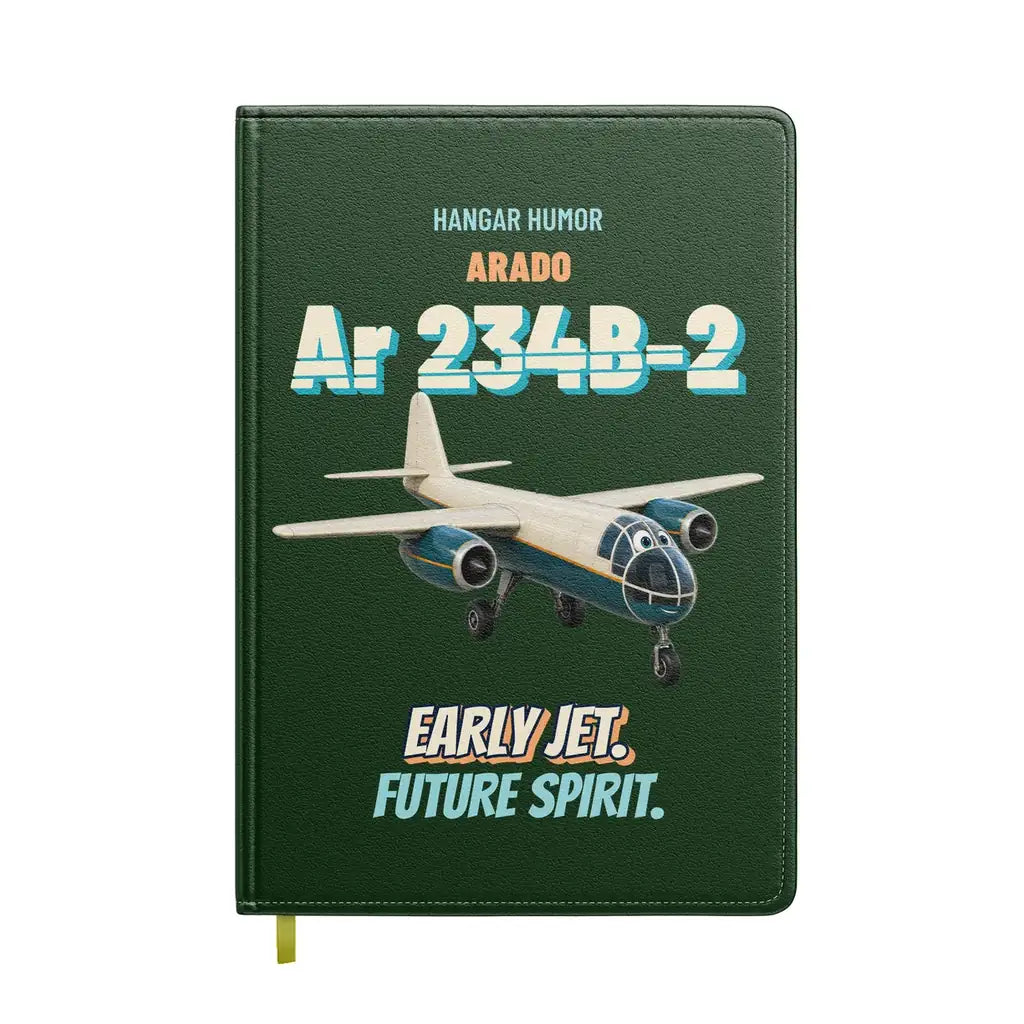 Arado Ar 234B-2 Blitz - Early jet. Future spirit. design on dark green notebook