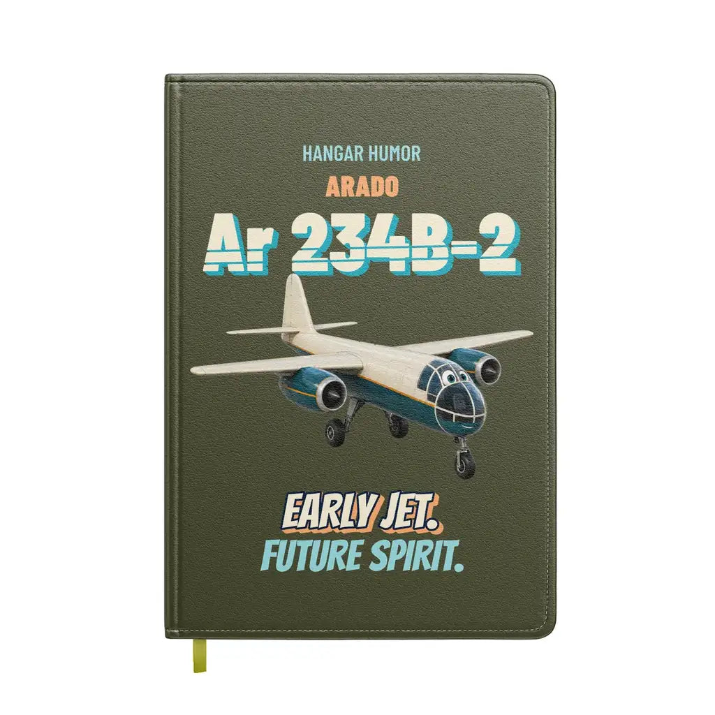 Arado Ar 234B-2 Blitz - Early jet. Future spirit. design on green army notebook