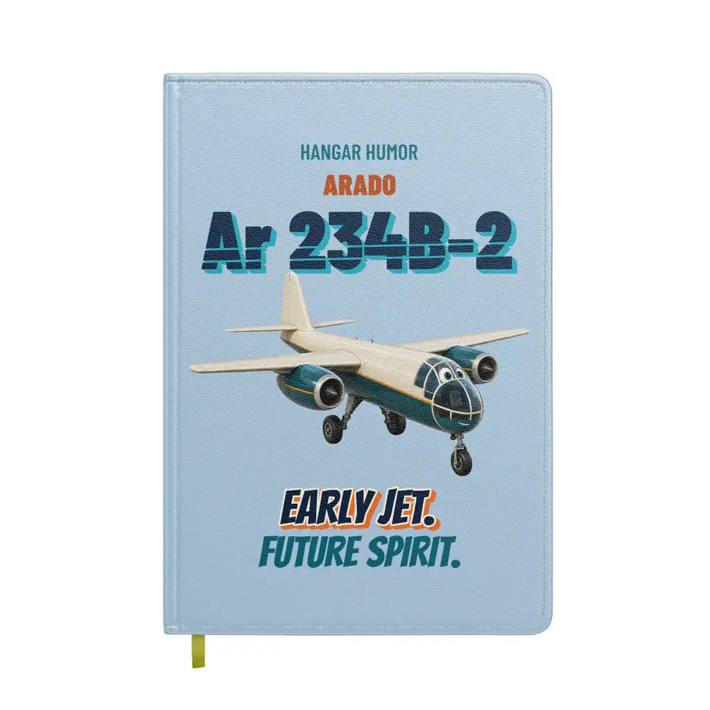 Arado Ar 234B-2 Blitz - Early jet. Future spirit. design on light blue notebook