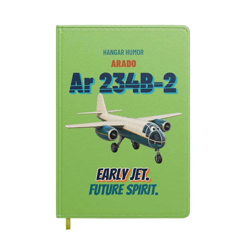 Arado Ar 234B-2 Blitz - Early jet. Future spirit. design on light green notebook