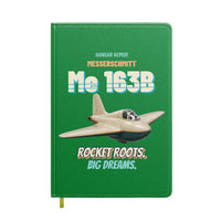 Thumbnail for Messerschmitt Me 163B Komet - Rocket roots. Big dreams. design on green notebook