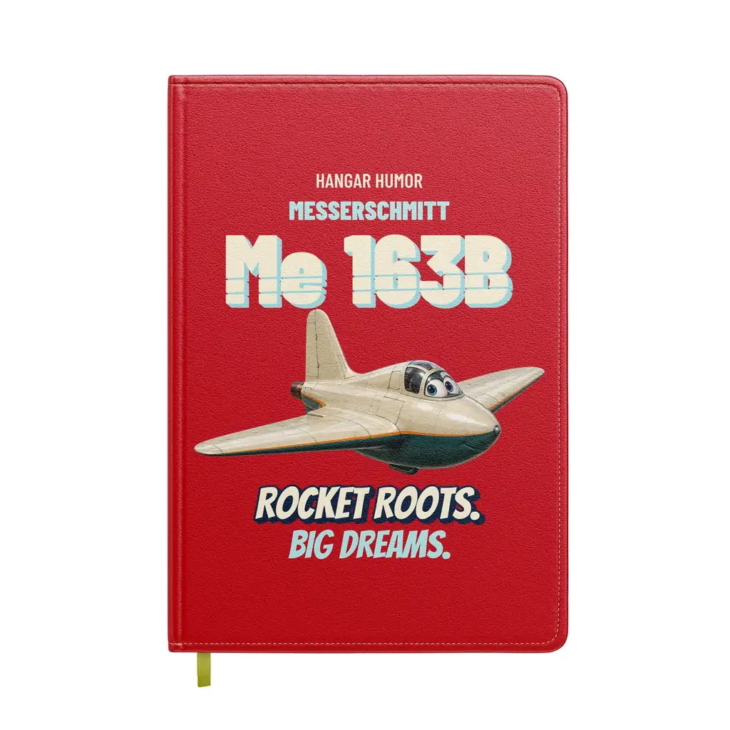 Messerschmitt Me 163B Komet - Rocket roots. Big dreams. design on red notebook