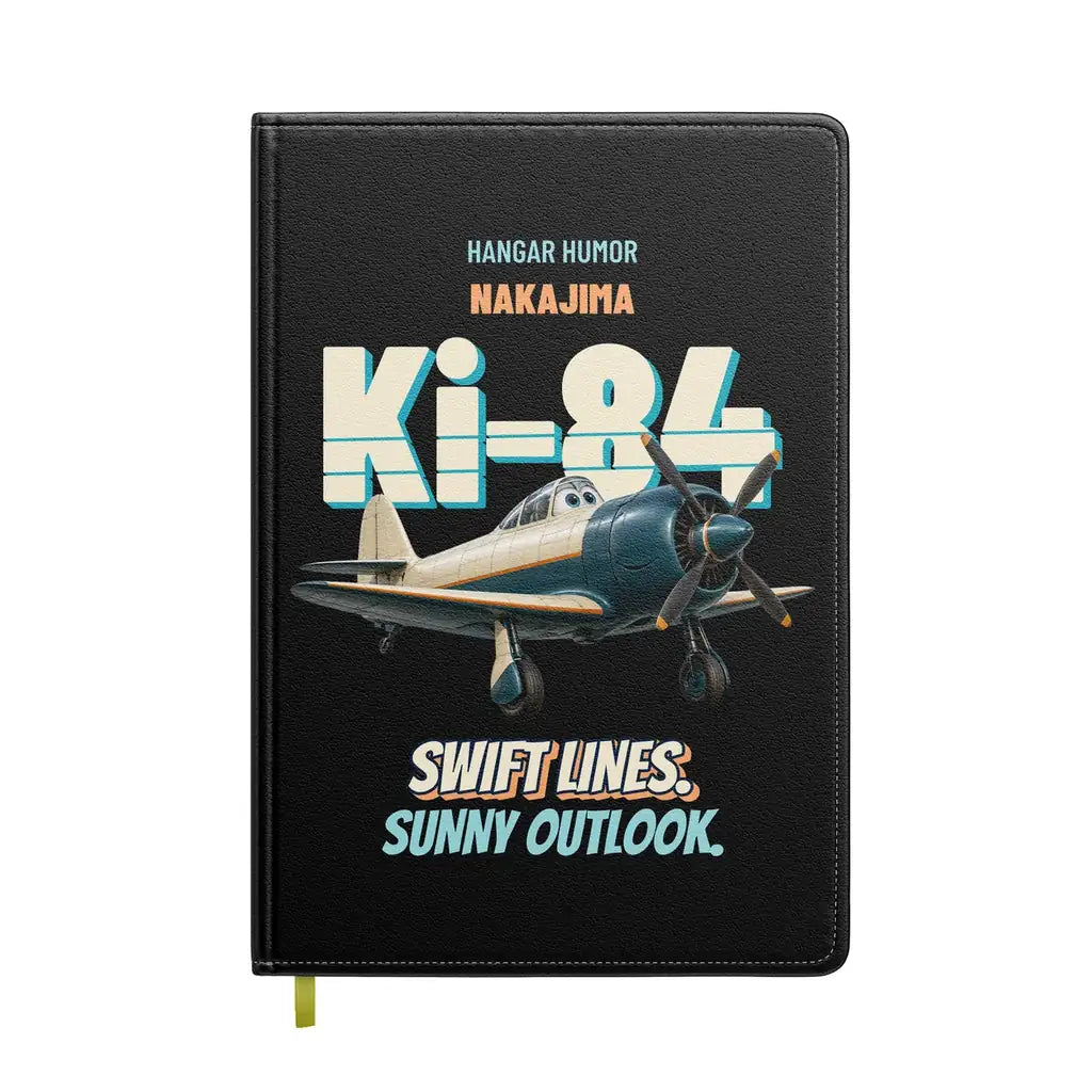 Nakajima Ki-84 Hayate - Swift lines. Sunny outlook. design on black notebook