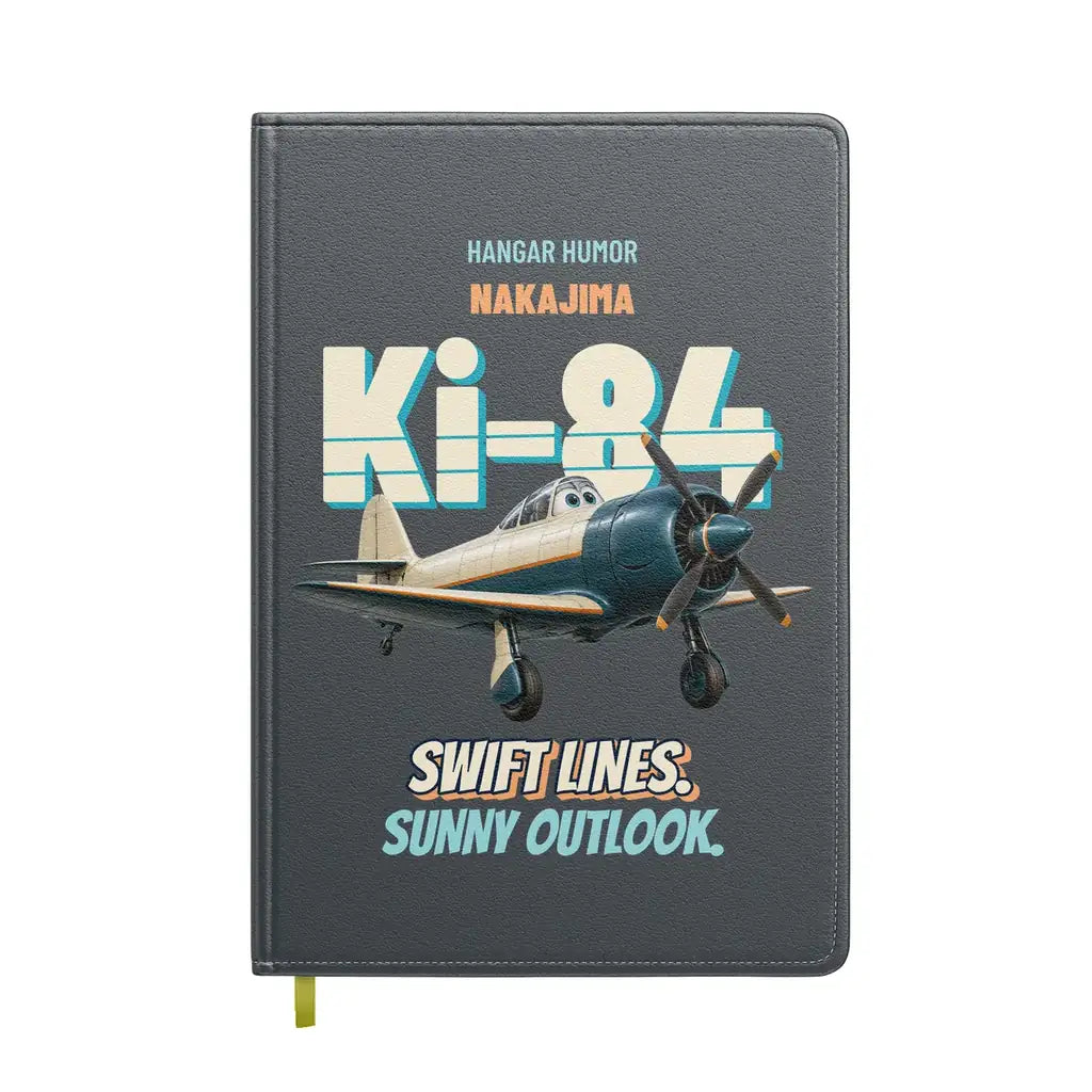 Nakajima Ki-84 Hayate - Swift lines. Sunny outlook. design on gray notebook