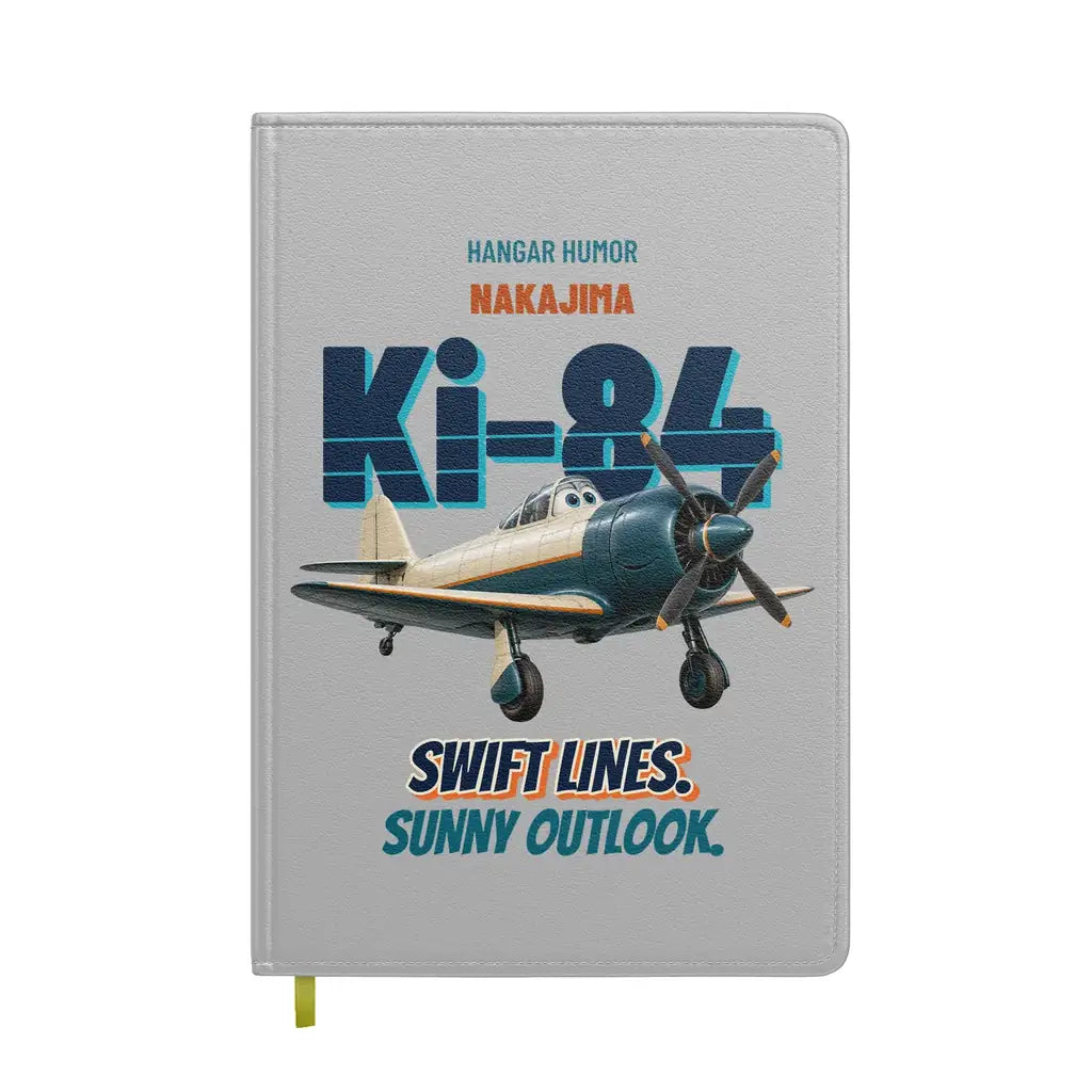 Nakajima Ki-84 Hayate - Swift lines. Sunny outlook. design on light gray notebook