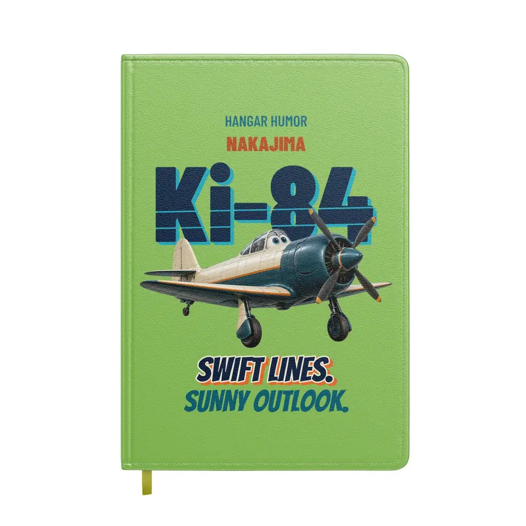 Nakajima Ki-84 Hayate - Swift lines. Sunny outlook. design on light green notebook