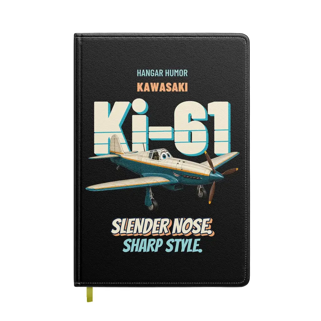 Kawasaki Ki-61 Hien - Slender nose. Sharp style. design on black notebook