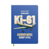 Thumbnail for Kawasaki Ki-61 Hien - Slender nose. Sharp style. design on blue notebook