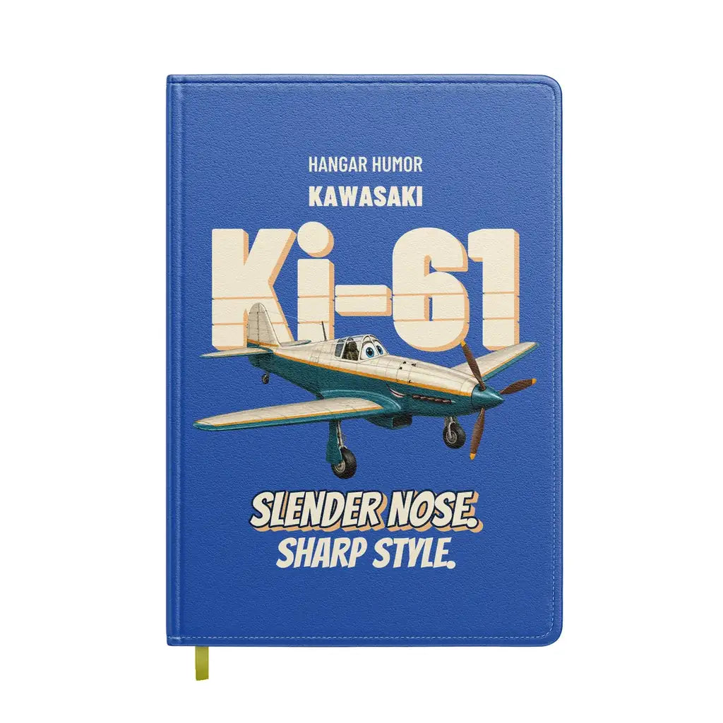 Kawasaki Ki-61 Hien - Slender nose. Sharp style. design on blue notebook