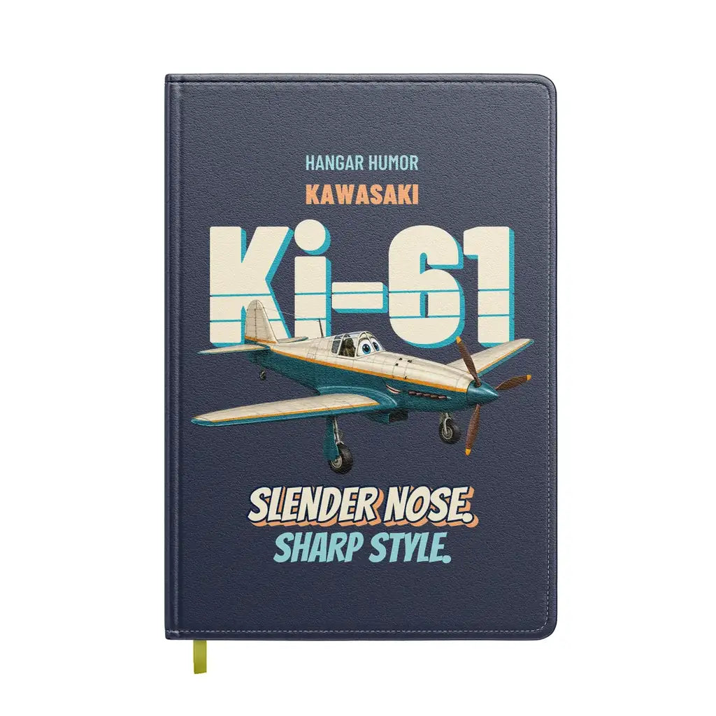 Kawasaki Ki-61 Hien - Slender nose. Sharp style. design on navy blue notebook
