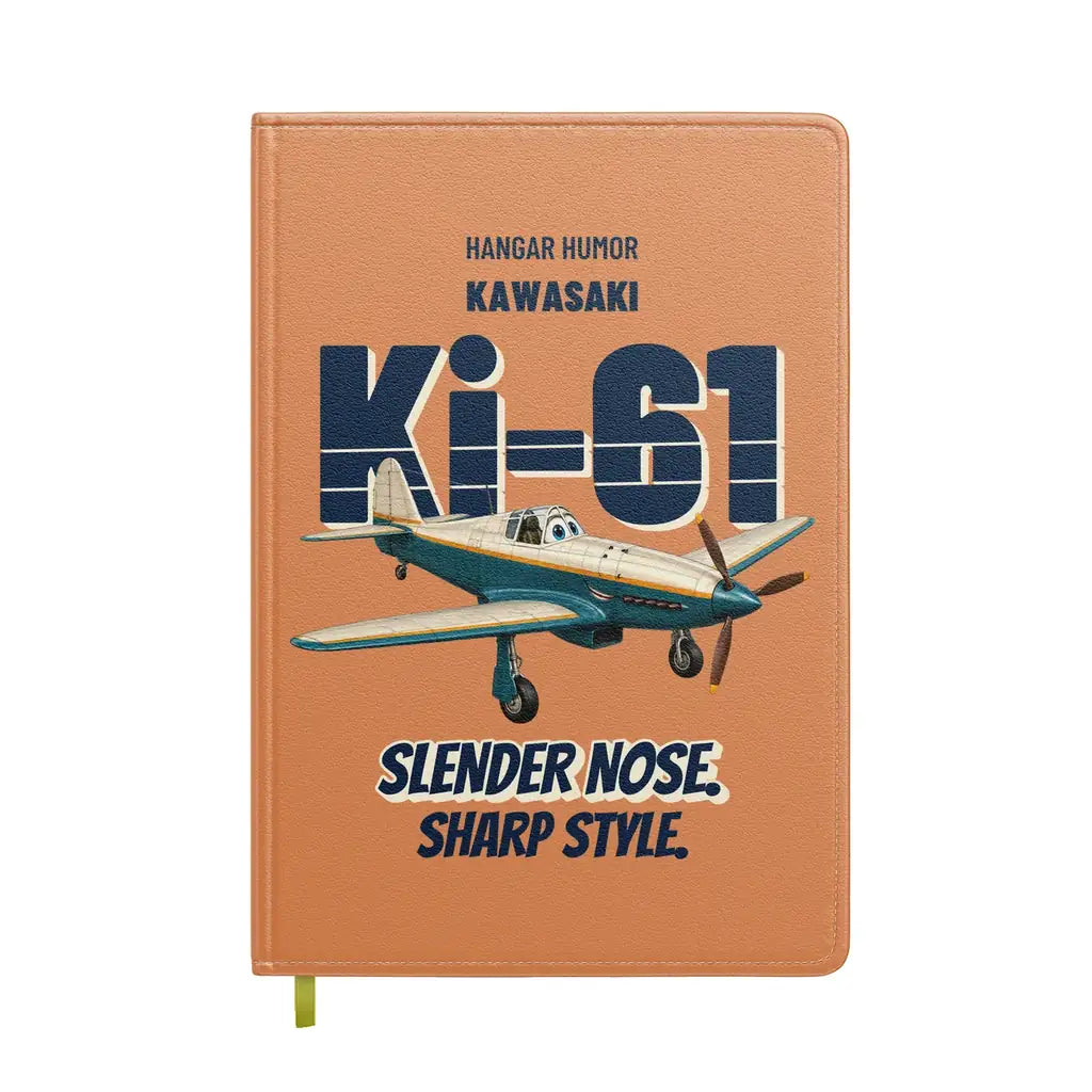 Kawasaki Ki-61 Hien - Slender nose. Sharp style. design on orange notebook