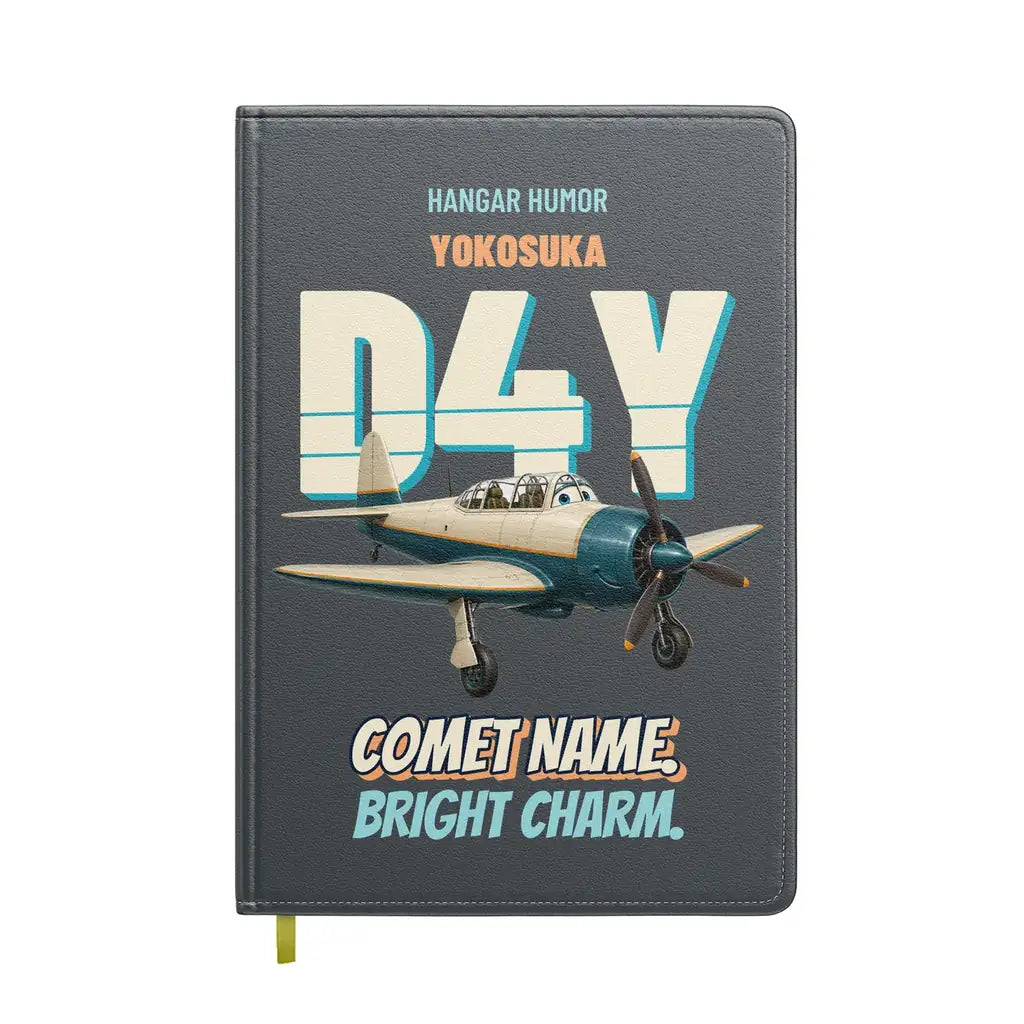 Yokosuka D4Y Suisei - Comet name. Bright charm. design on gray notebook